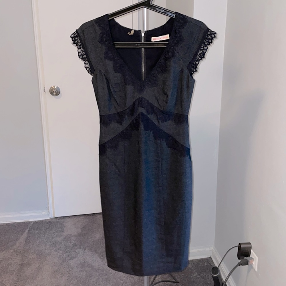 Rebecca Taylor Lace Trim Sheath Dress Size 0